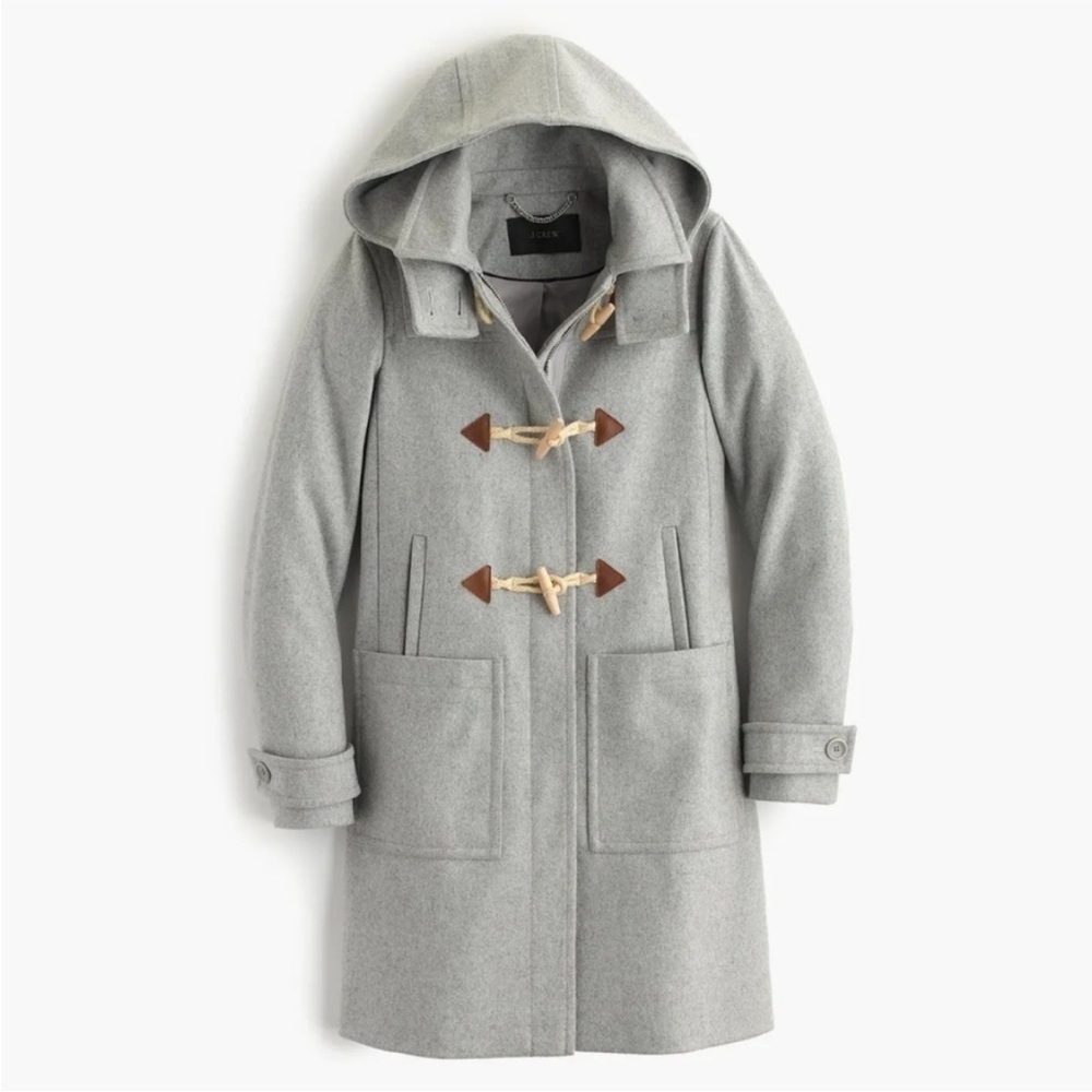 J. Crew Women's Wool Blend Melton Toggle Coat Jacket in Grey - Picture 2 of 8